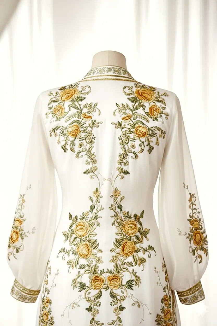 Mughal Inspired Intricate Floral Kameez - Image 3